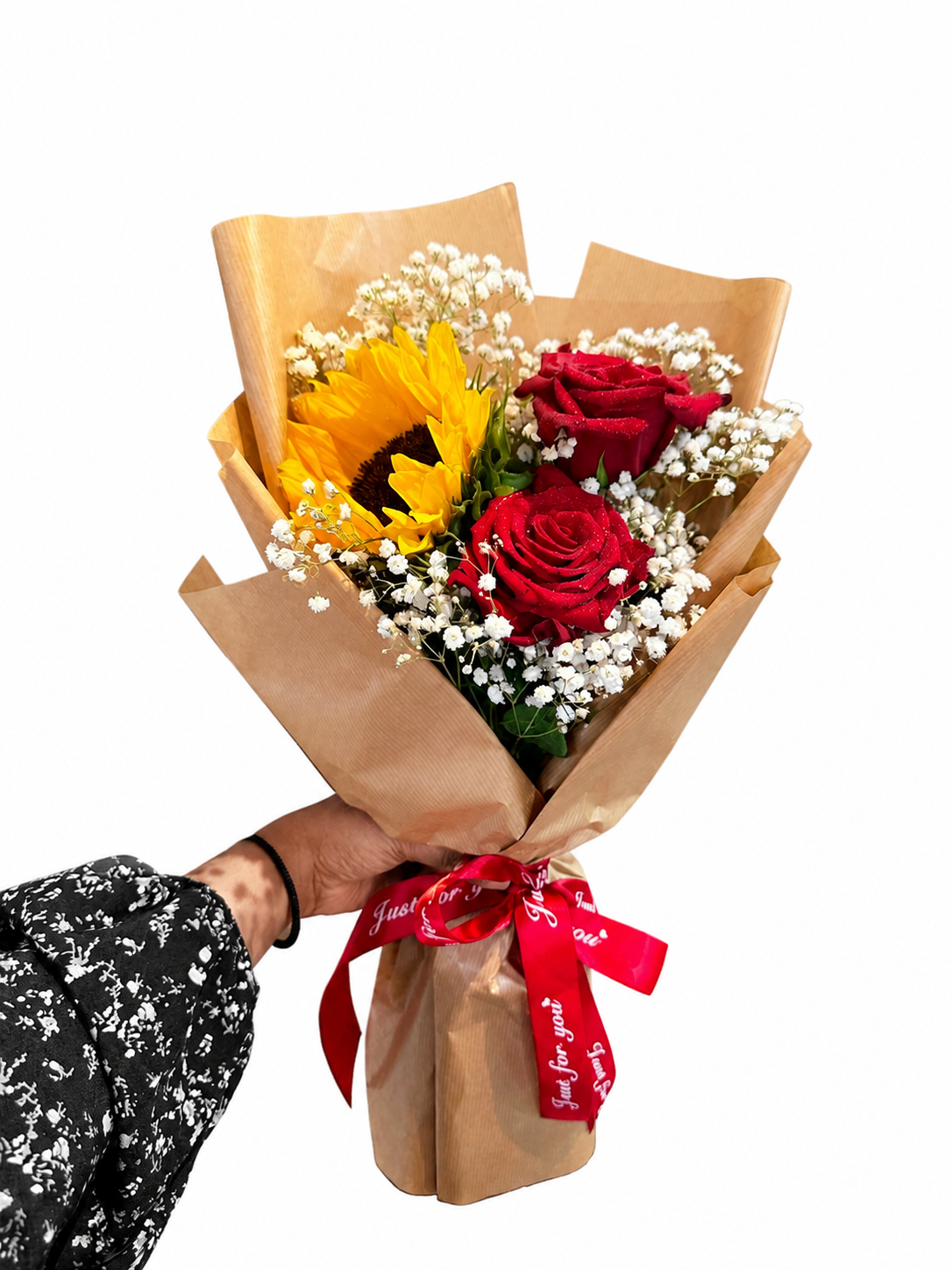 Buquê de Girassóis com Rosa Vermelha